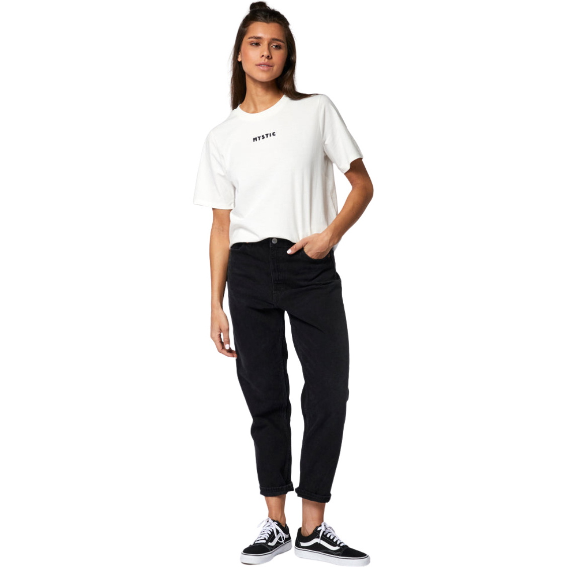 2025 Mystic Womens Brand Tee 35105.230181 - Off White